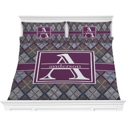 Knit Argyle Comforter Set - King (Personalized)