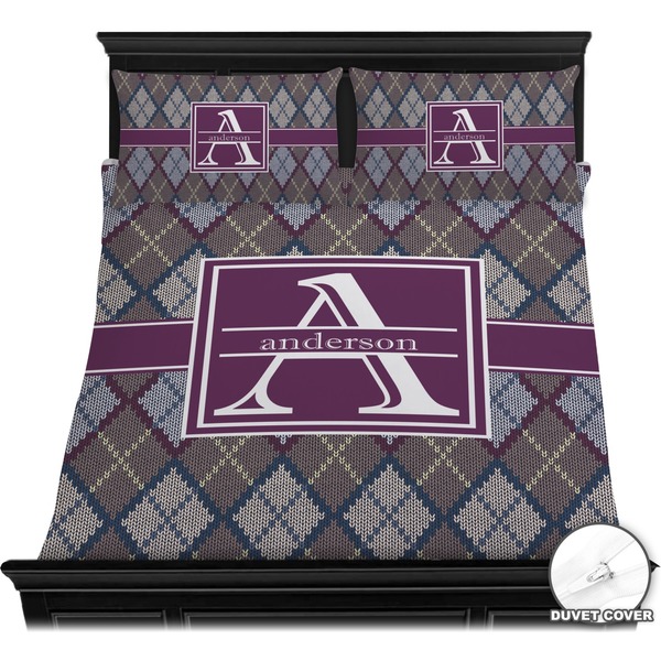 Knit Argyle Bedding Set (Queen) - Duvet