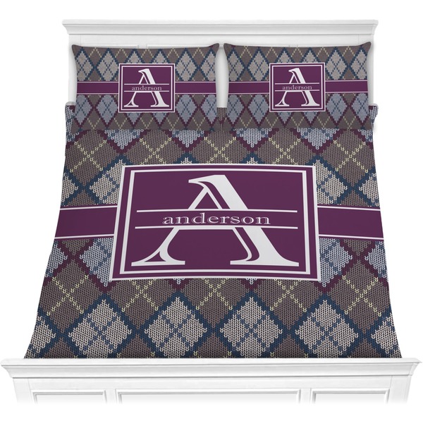 Custom Knit Argyle Comforter Set - Full / Queen (Personalized)