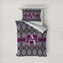 Knit Argyle Duvet Cover Set - Twin (Personalized)