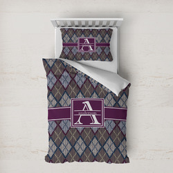 Knit Argyle Duvet Cover Set - Twin XL (Personalized)