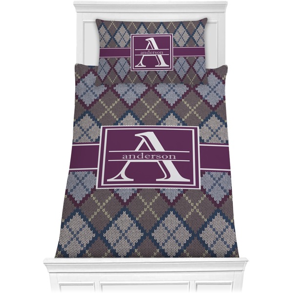 Knit Argyle Bedding Set (Twin)