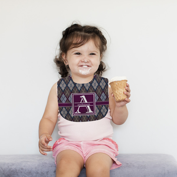 Knit Argyle Bib Lifestyle Girl