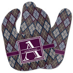 Knit Argyle Baby Bib w/ Name and Initial