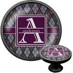 Knit Argyle Cabinet Knob (Black) (Personalized)