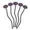 Knit Argyle Black Plastic 7" Stir Stick - Oval - Fan