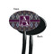 Knit Argyle Black Plastic 7" Stir Stick - Single Sided - Oval - Front & Back