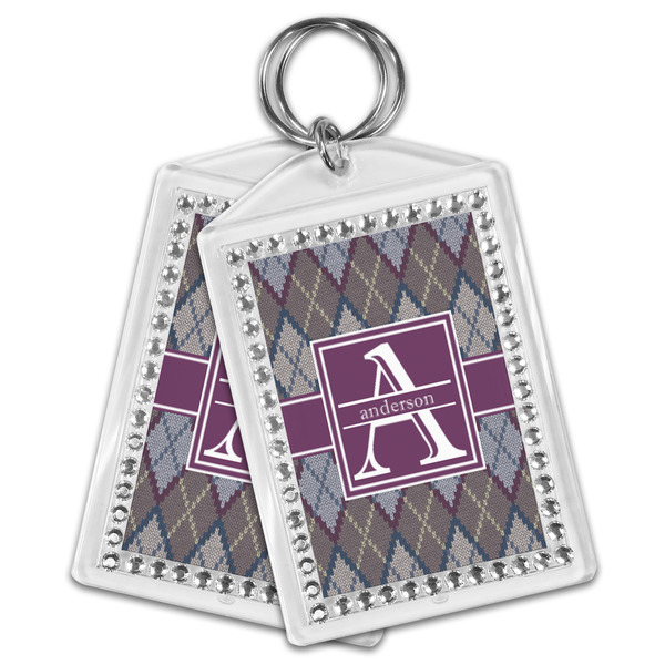 Knit Argyle Bling Keychain - MAIN