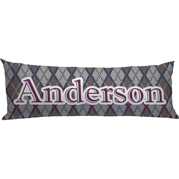 Custom Knit Argyle Body Pillow Case (Personalized)