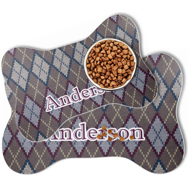 Knit Argyle Bone Shaped Dog Mats - MAIN