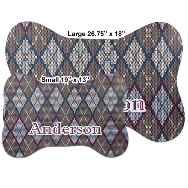 Knit Argyle Bone Shaped Mat Comparison