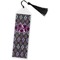 Knit Argyle Bookmark with tassel - Flat