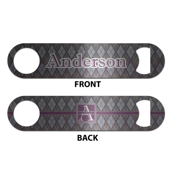 Knit Argyle Bottle Opener - Front & Back