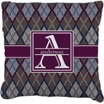 Knit Argyle Faux-Linen Throw Pillow 16" (Personalized)