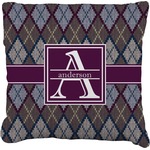 Knit Argyle Faux-Linen Throw Pillow 16" (Personalized)