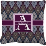 Knit Argyle Faux-Linen Throw Pillow 18" (Personalized)