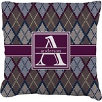 Knit Argyle Faux-Linen Throw Pillow 20" (Personalized)