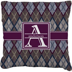 Knit Argyle Faux-Linen Throw Pillow 26" (Personalized)