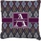 Knit Argyle Burlap Pillow 24"