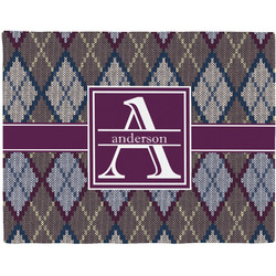 Knit Argyle Woven Fabric Placemat - Twill w/ Name and Initial