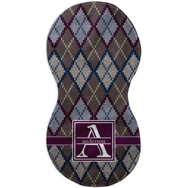 Knit Argyle Burp Peanut Shaped Flat