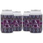 Knit Argyle Can Cooler (12 oz) - Set of 4 w/ Name and Initial
