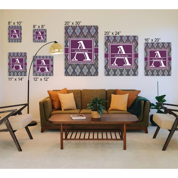 Knit Argyle Canvas Prints - Multiple Sizes