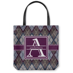 Knit Argyle Canvas Tote Bag - Medium - 16"x16" (Personalized)