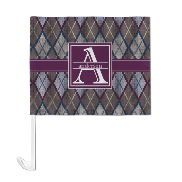 Knit Argyle Car Flag - Large - FRONT