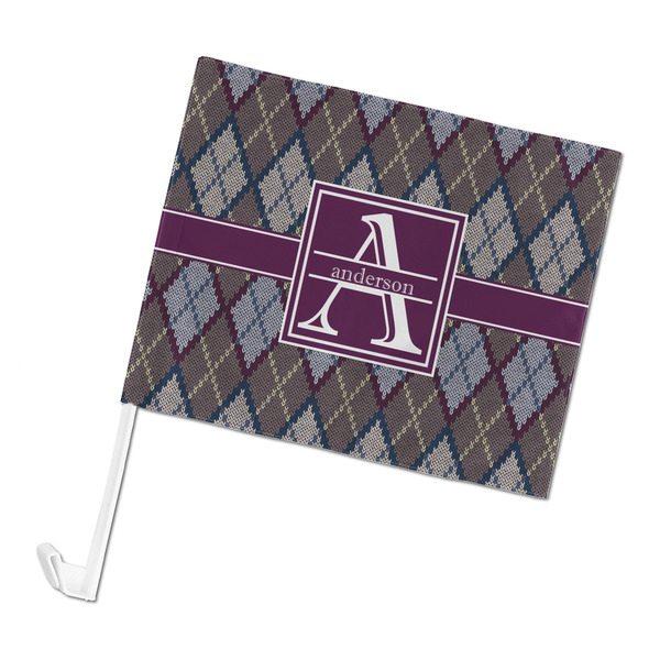 Custom Knit Argyle Car Flag - Large (Personalized)