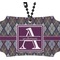 Knit Argyle Rear View Mirror Ornament (Personalized)