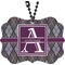 Knit Argyle Rear View Mirror Charm (Personalized)