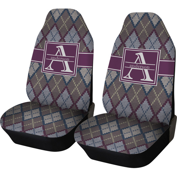 Custom Knit Argyle Car Seat Covers (Set of Two) (Personalized)