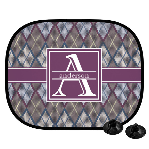 Custom Knit Argyle Car Side Window Sun Shade (Personalized)