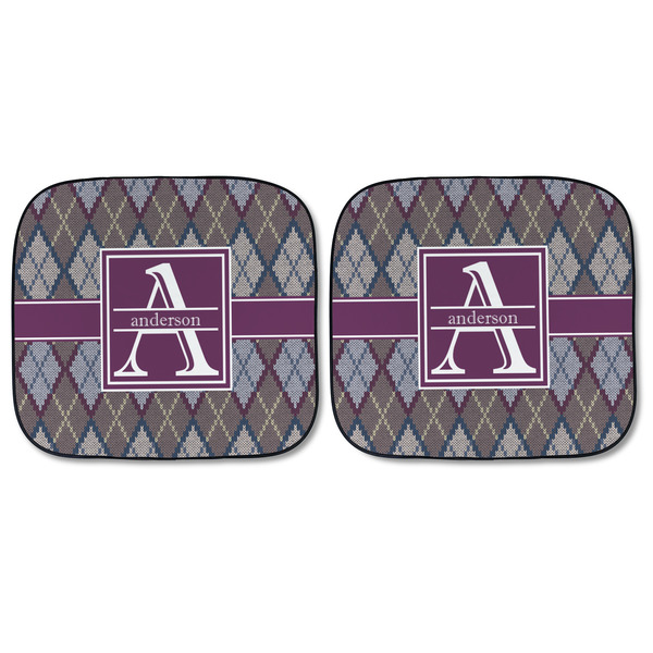 Knit Argyle Car Sun Shades - FRONT