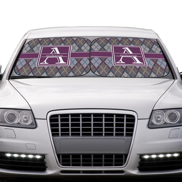 Knit Argyle Car Sun Shades - IN CONTEXT
