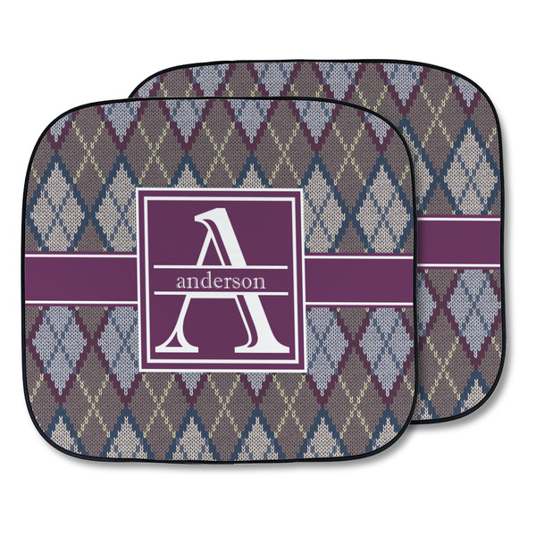 Custom Knit Argyle Car Sun Shade - Two Piece (Personalized)