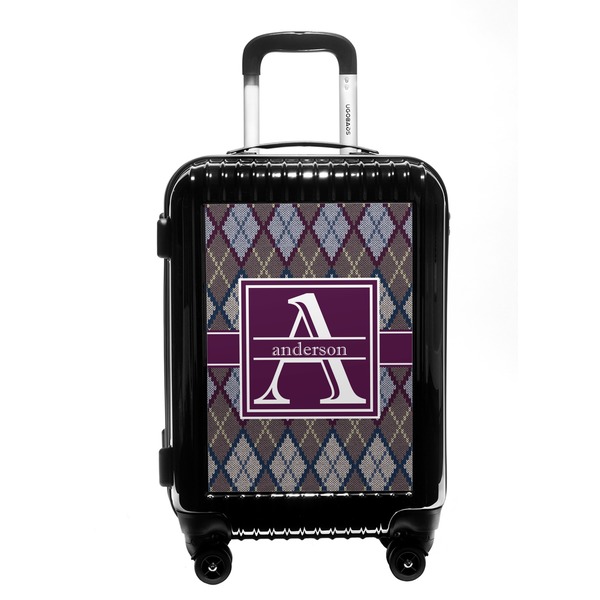 Custom Knit Argyle Carry On Hard Shell Suitcase (Personalized)