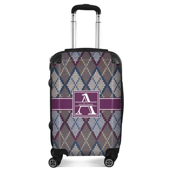 Custom Knit Argyle Suitcase - 20" Carry On (Personalized)