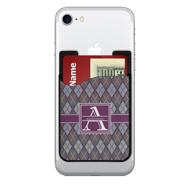 Custom Knit Argyle 2-in-1 Cell Phone Credit Card Holder & Screen Cleaner (Personalized)