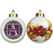 Knit Argyle Ceramic Christmas Ornament - Poinsettias (APPROVAL)