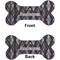 Knit Argyle Ceramic Flat Ornament - Bone Front & Back (APPROVAL)