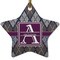 Knit Argyle Ceramic Flat Ornament - Star (Front)