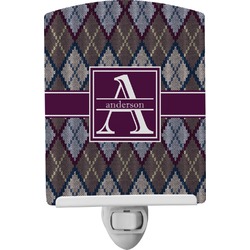 Knit Argyle Ceramic Night Light (Personalized)