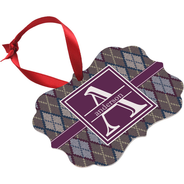 Knit Argyle Christmas Ornament