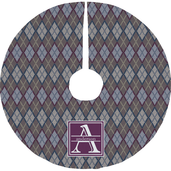 Custom Knit Argyle Tree Skirt (Personalized)