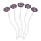Knit Argyle Clear Plastic 7" Stir Stick - Oval - Fan
