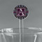 Knit Argyle 5.5" Round Plastic Stir Sticks - Clear (Personalized)
