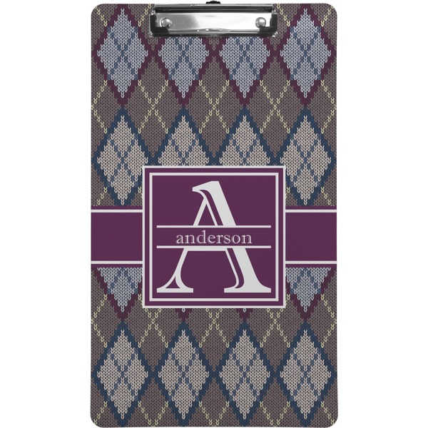 Custom Knit Argyle Clipboard (Legal Size) (Personalized)