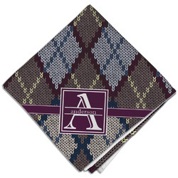 Knit Argyle Cloth Dinner Napkin - Single w/ Name and Initial